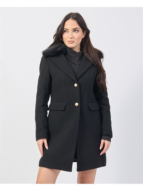 Manteau femme Yes Zee en laine mélangée avec fourrure YES ZEE | O022-KKPS0801